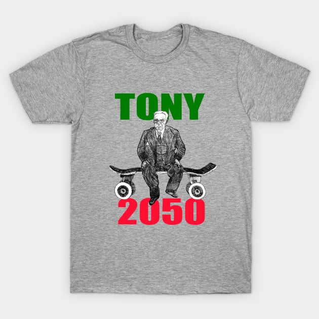 Tony Skates 2050 - Old time skater. T-Shirt by Lunatic Painter